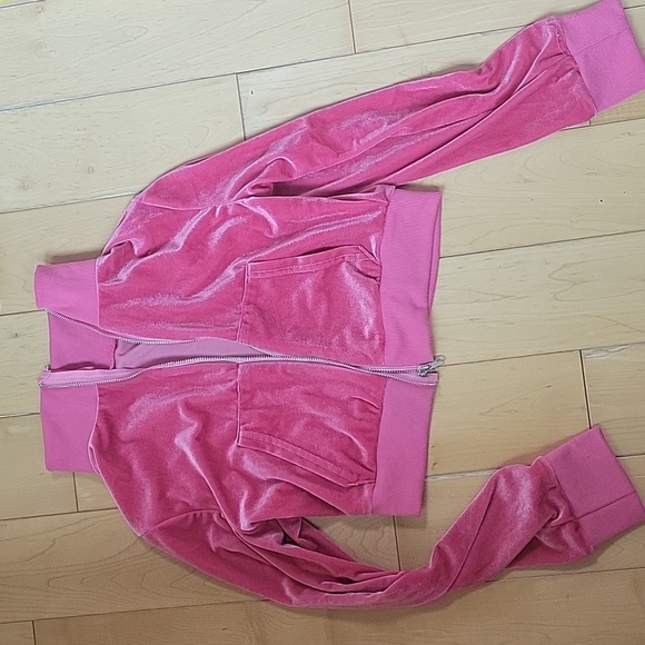 ✨ Pink Velour Zip-Up Jacket | Y2K Barbiecore Lounge Hoodie | Size M EUC ✨ - Picture 4 of 4